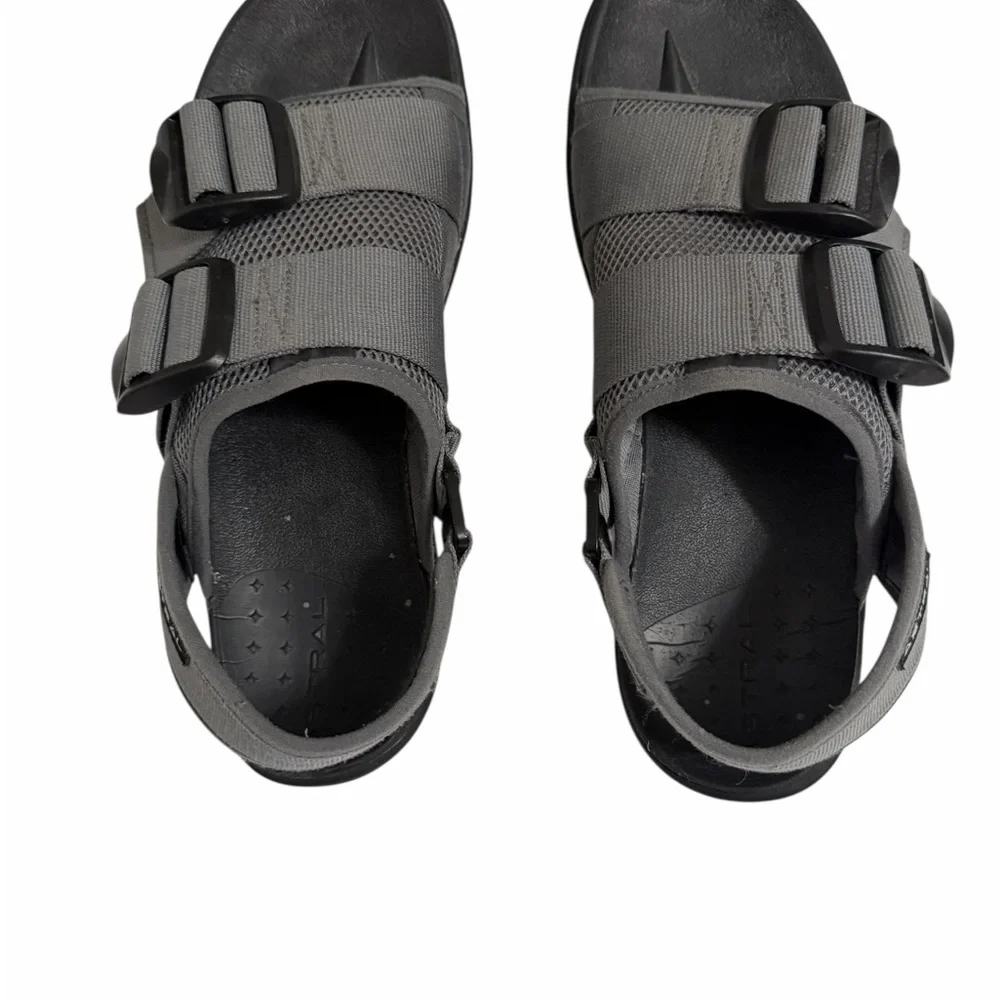 Men's Black and Gray Sandals with Dual Straps